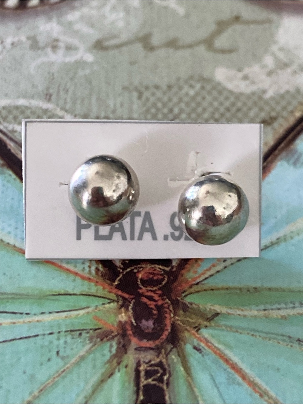Polished Silver 925 Dome Stud Earrings - Silver